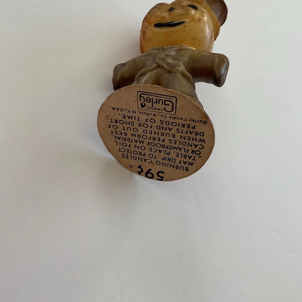 Vintage Gurley Scarecrow Pumpkin Candle